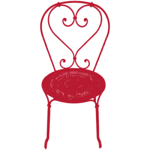 Chaise retro rouge