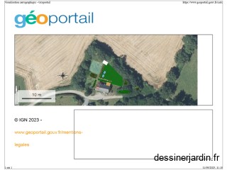 vue aérienne de notre jardin à la Pétoulière à Vijon