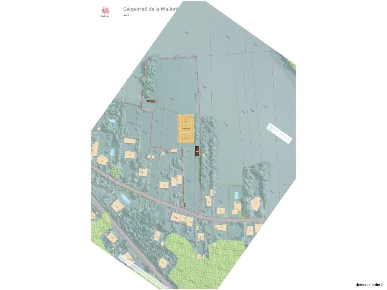 Plan jardin maison Bierges piste