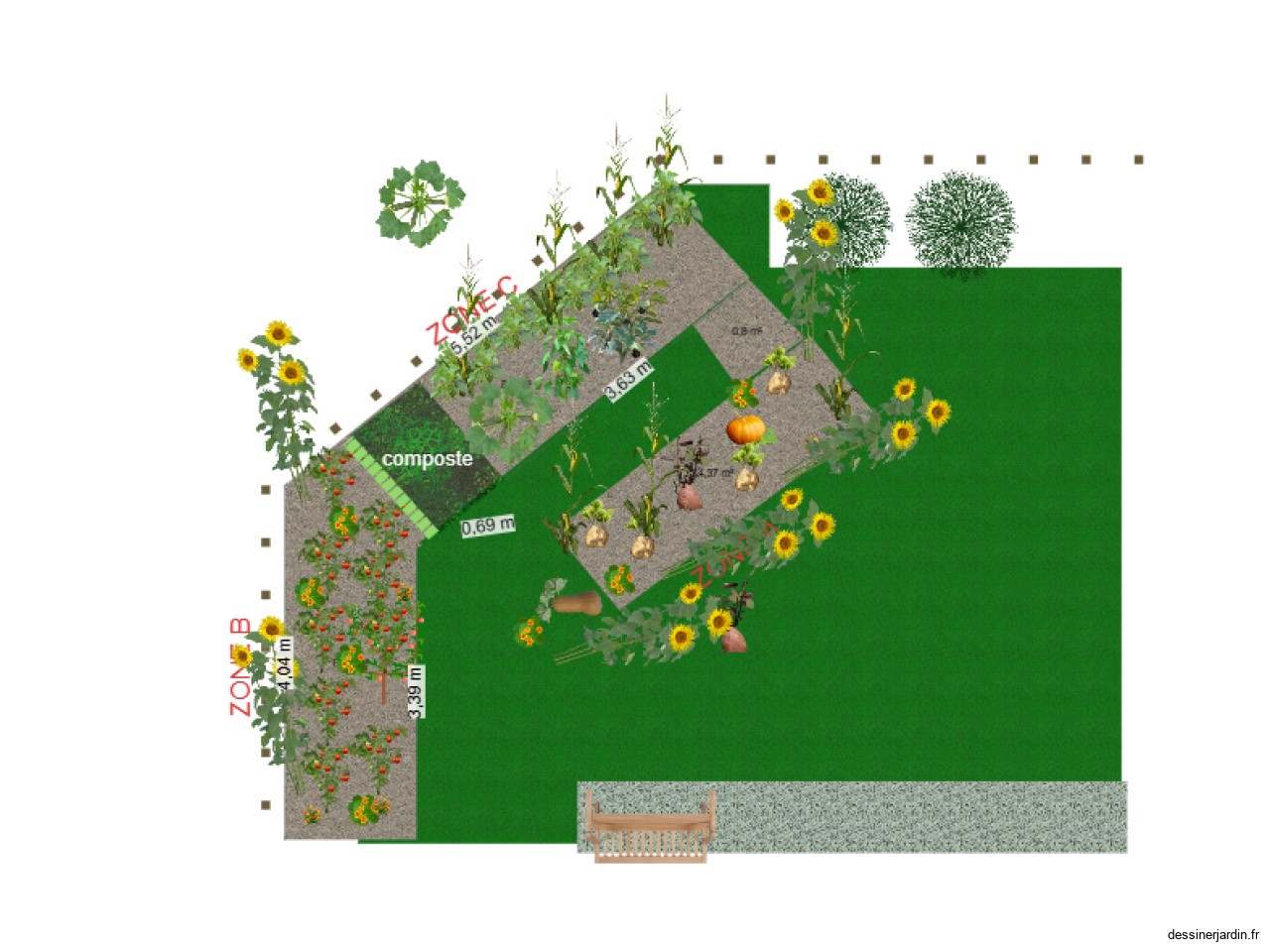 Plan potager brouillon 2023