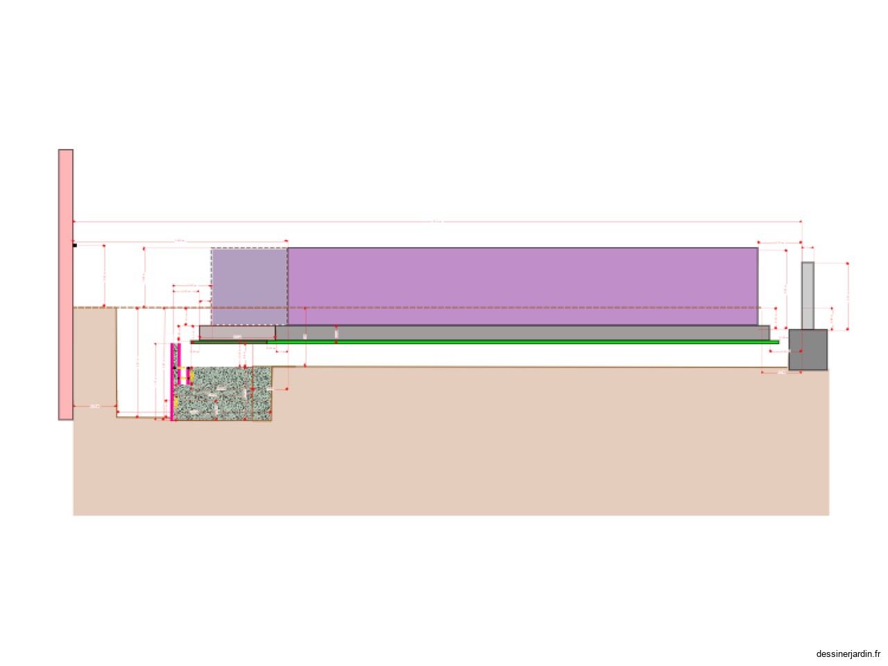 PLAN COUPE COFFRAGE drain