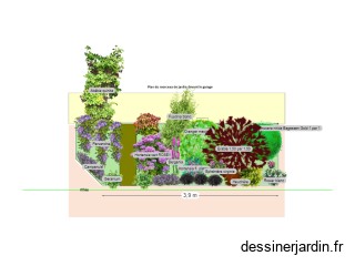 Jardin devant garage