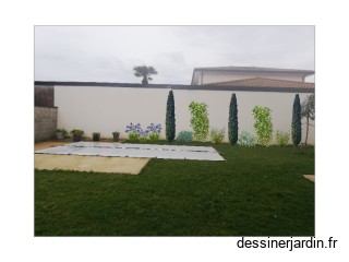 jardin mur piscine