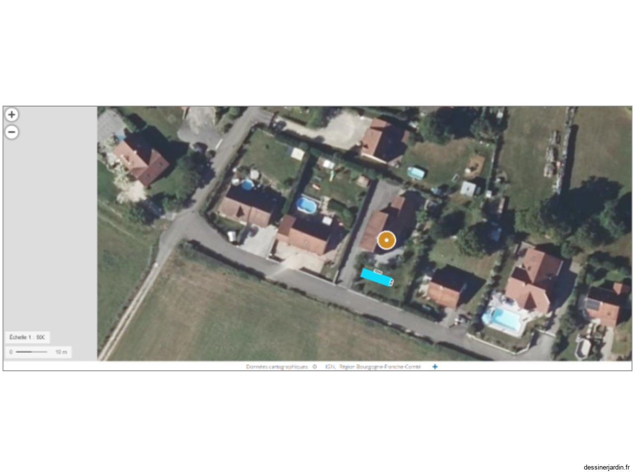 implantation piscine vue aérienne