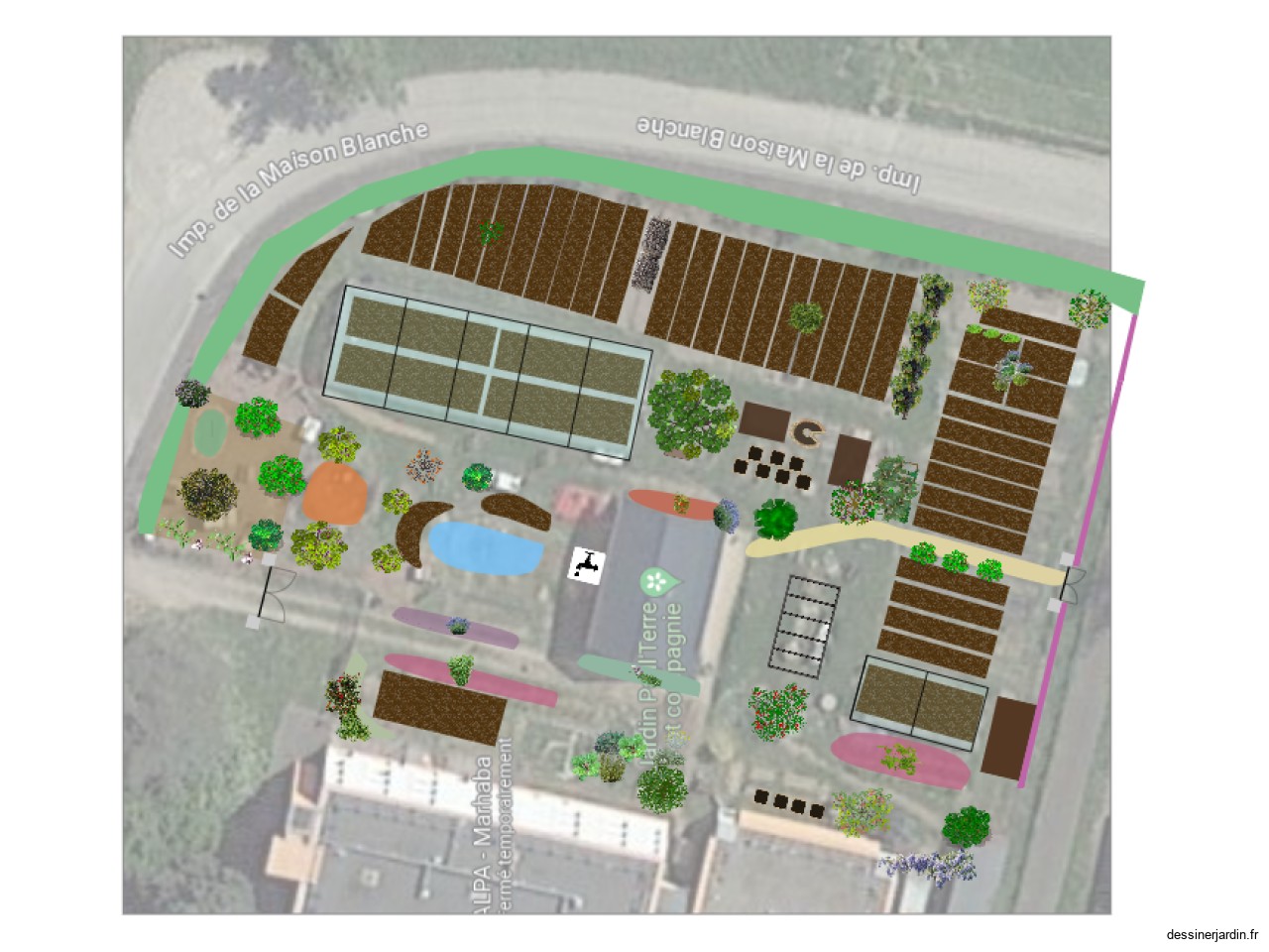 Plan de masse jardin paill