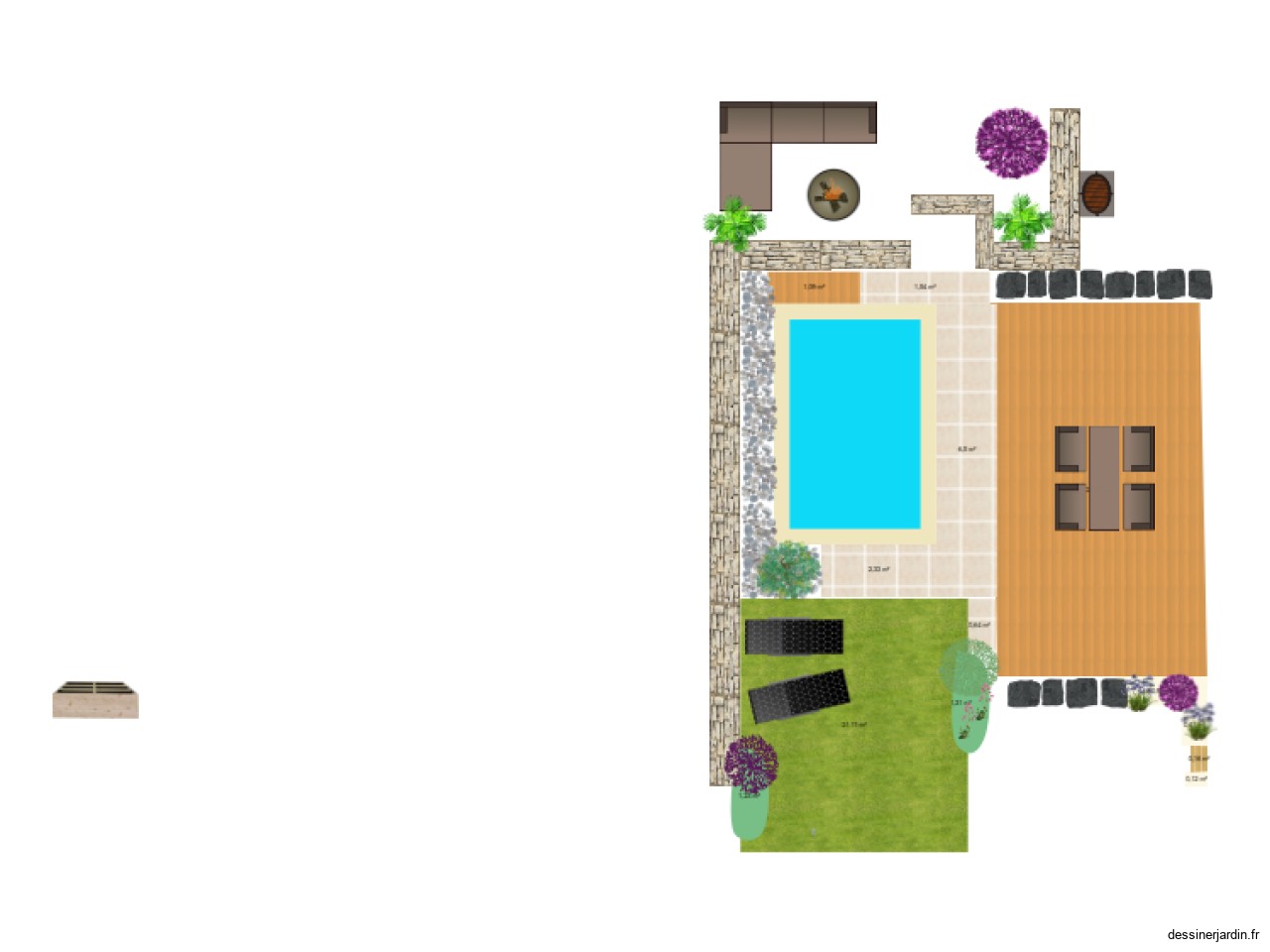 IMPLANTATION AUTOUR PISCINE