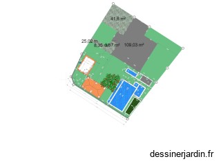 plan de masse avec rideau piscine