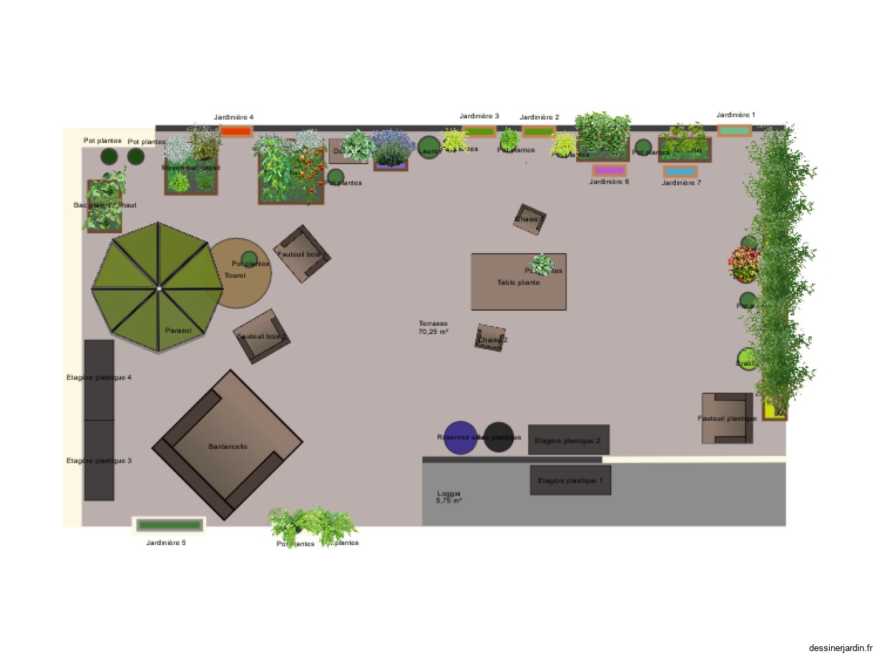Terrasse avec plantes