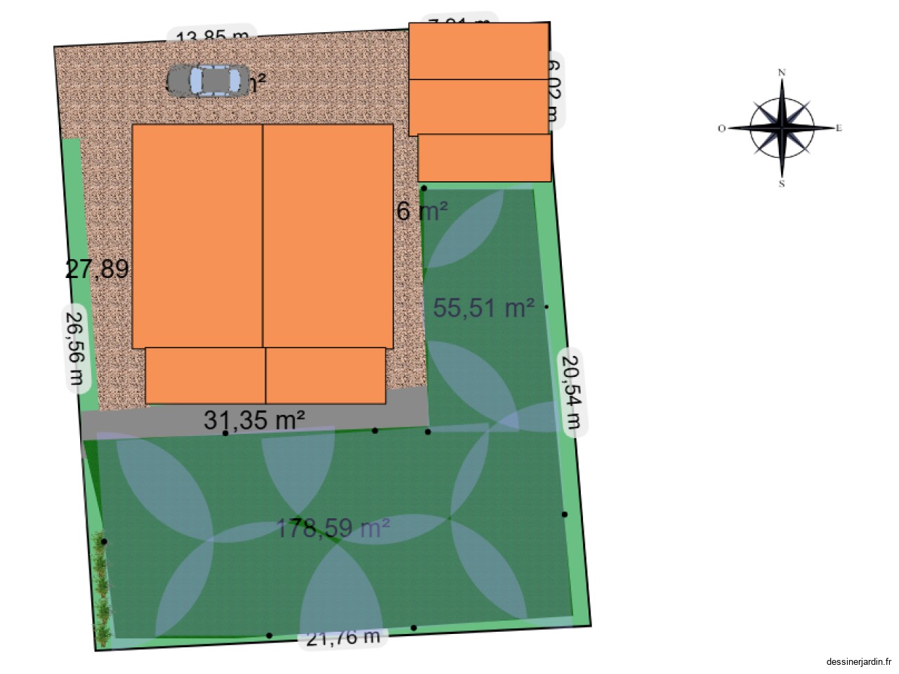 Jardin vue du dessus