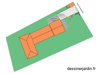 Plan de l'entrée Jardin AM212 drain de studio