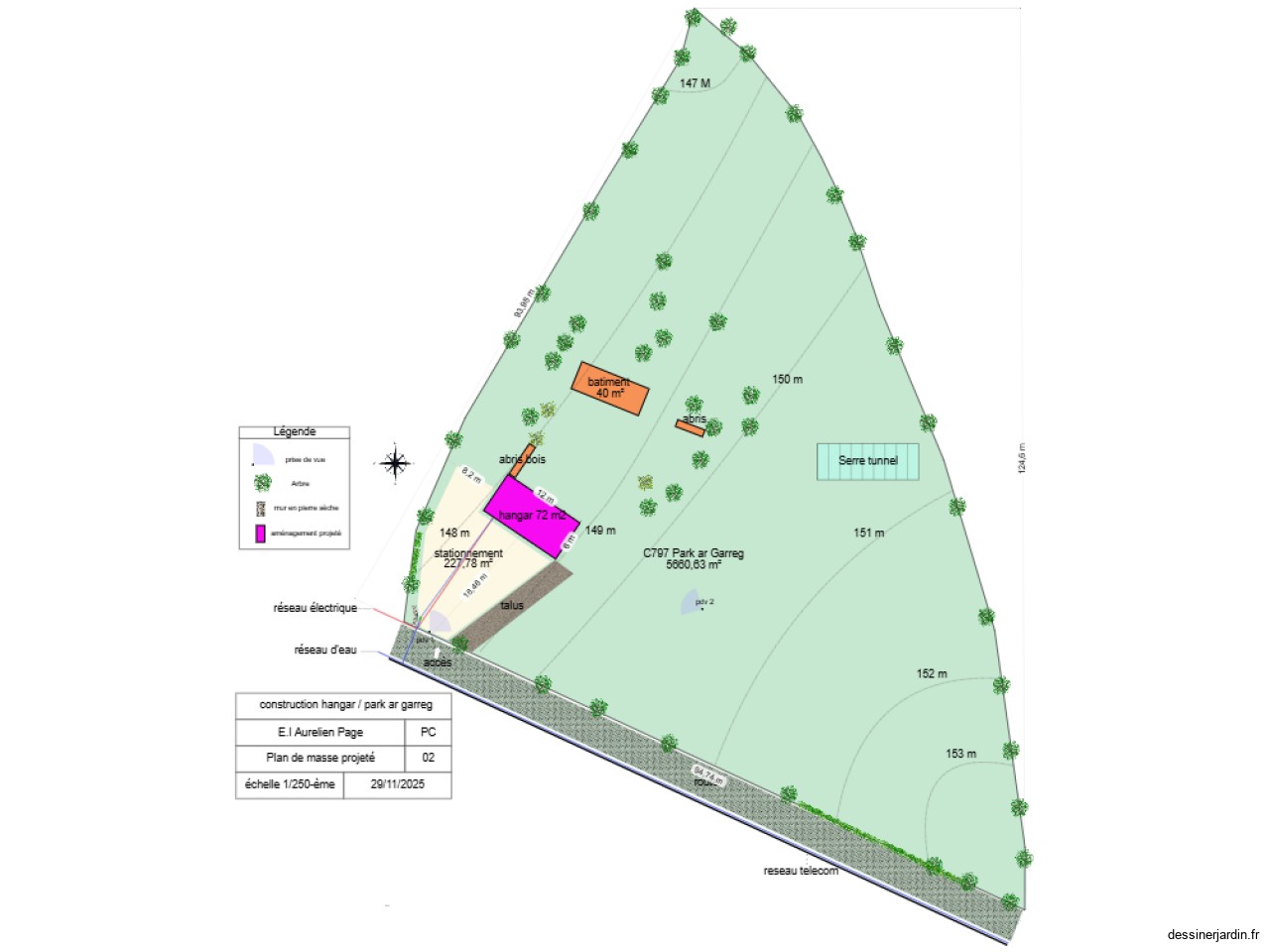 plan de masse projeté