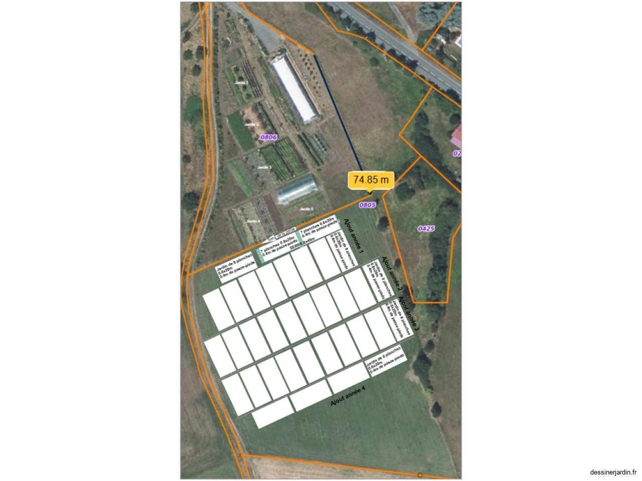Plan ferme et nouveaux jardins