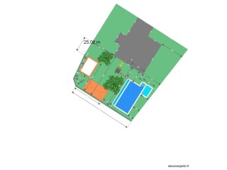 jardin piscine et chalet
