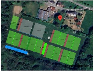 Conception irrigation V avec bassin en long