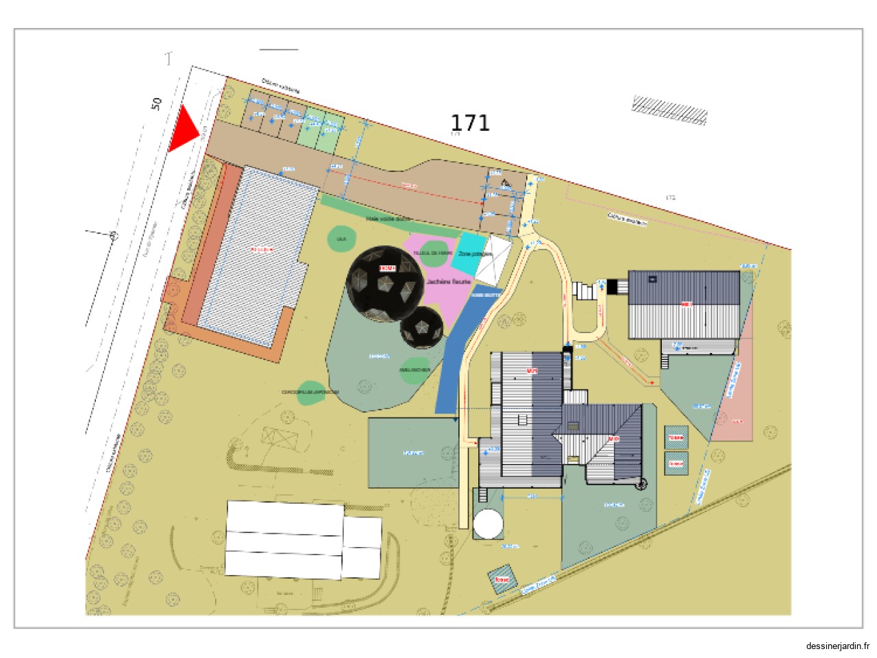 Zonage plan espaces commun autour du dome
