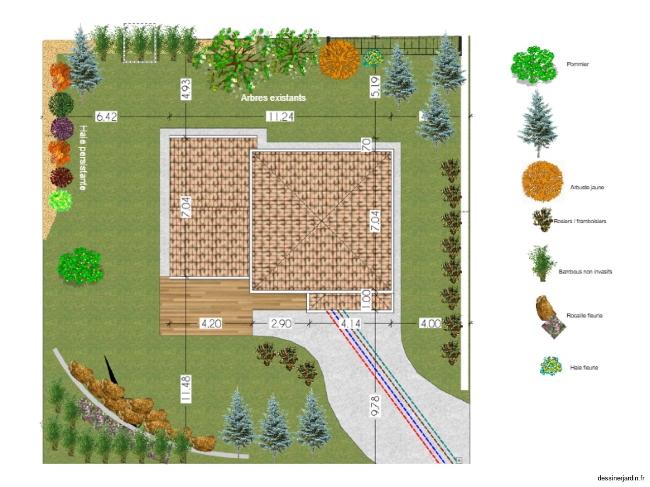 plan ext&eacute;rieur jardin origine