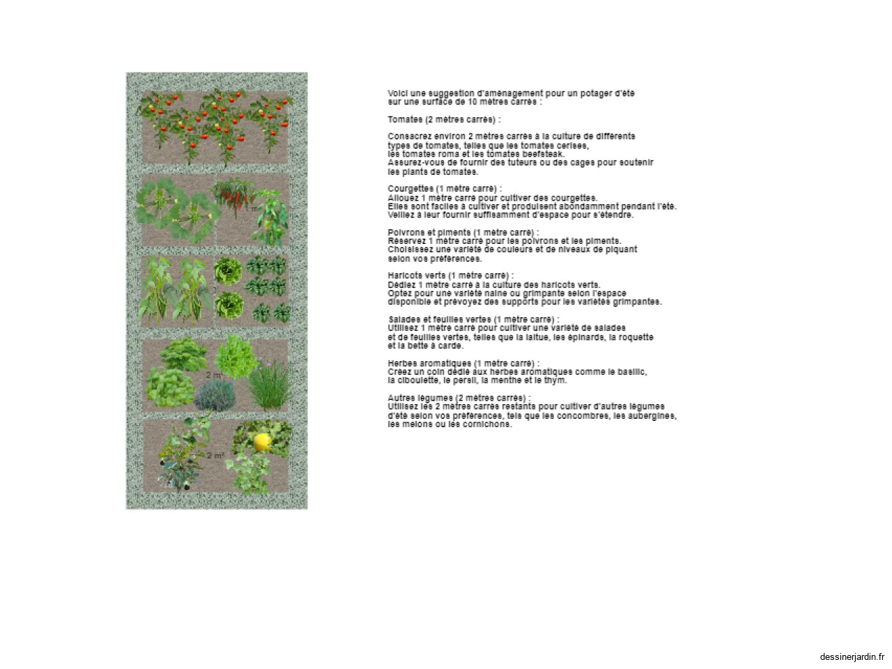 Plan de potager sur 10 mètres carré